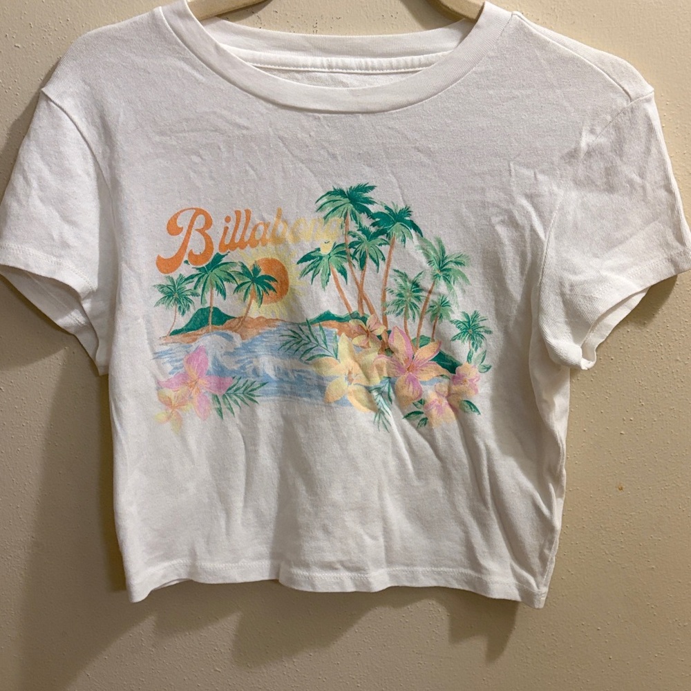 Billabong White Tropical Graphic Tee
